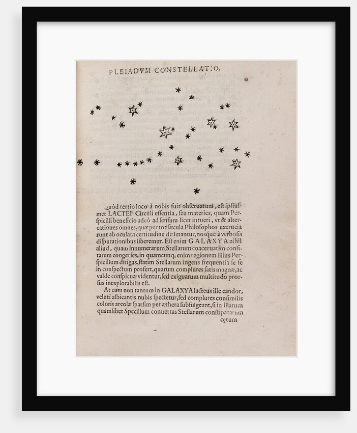 Pleiades star cluster by after Galileo Galilei