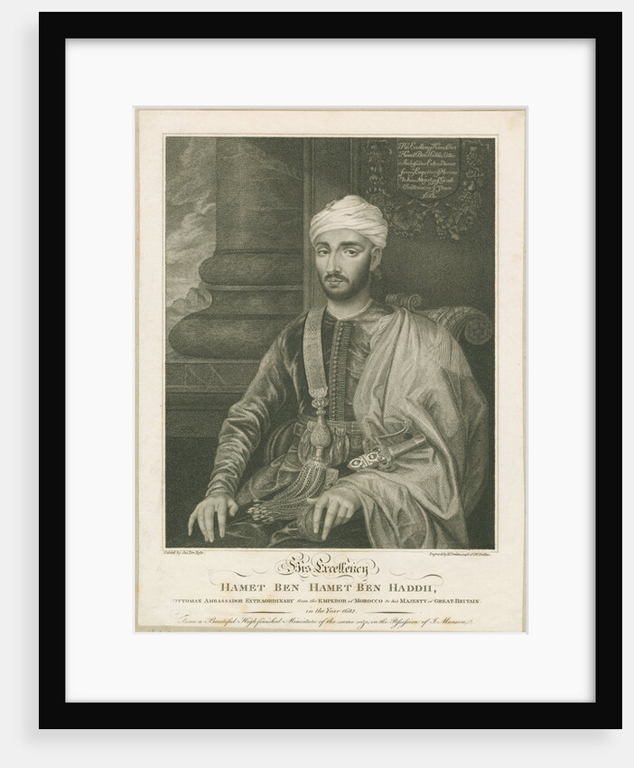 Portrait of Muhammed ibn Haddu (fl. 1680s) by M Tomkins