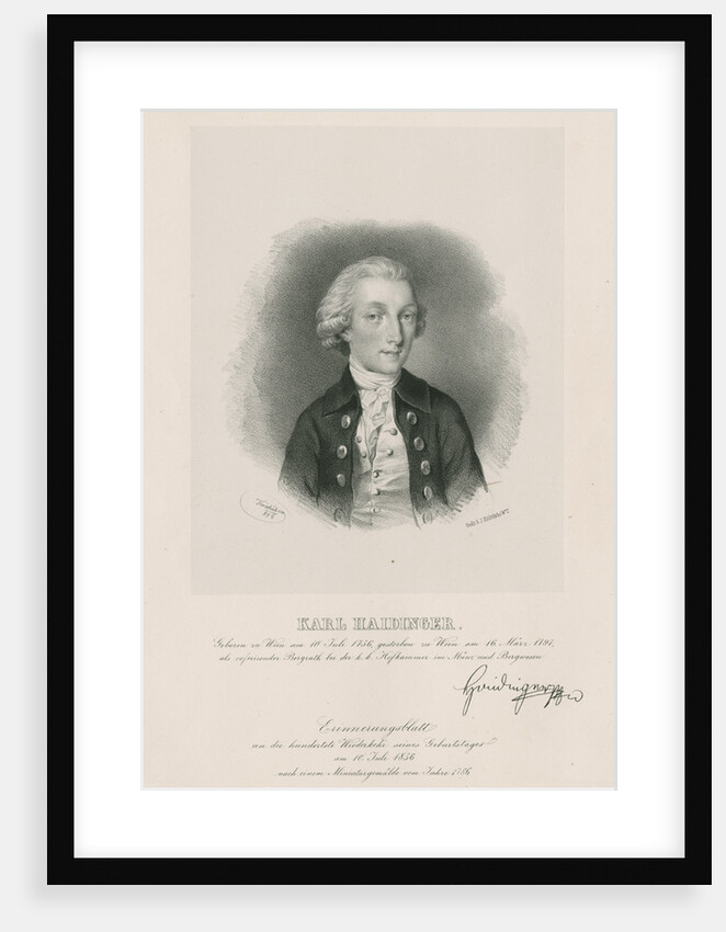 Portrait of Karl Maria Haidinger (1756-1797) by Joseph Kriehuber