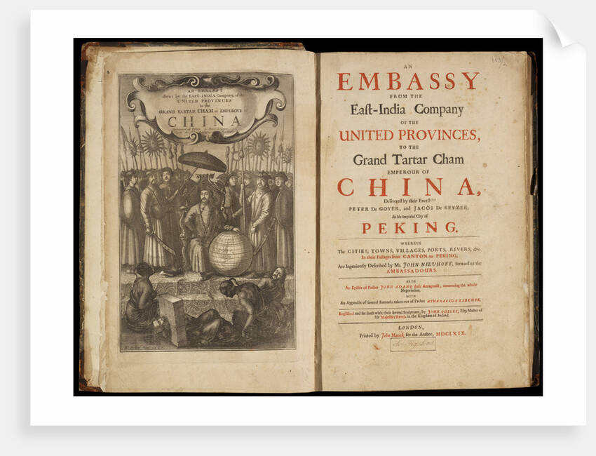 Title page to Nieuhoff's 'An embassy from the East-India Company' by Wenceslaus Hollar
