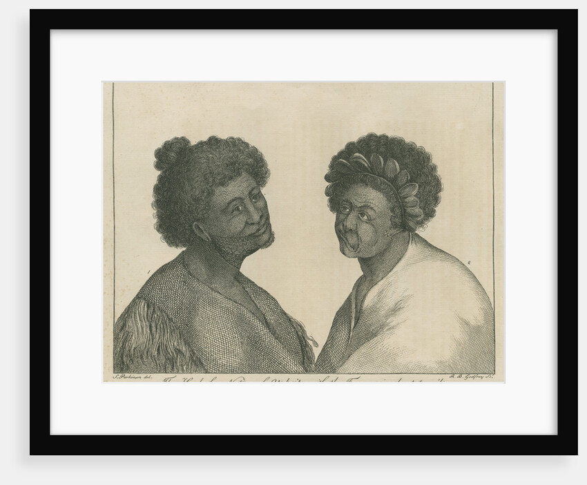 'The Head of a Native of Otaheite, with the Face curiously tataow'd' by Richard Bernard Godfrey