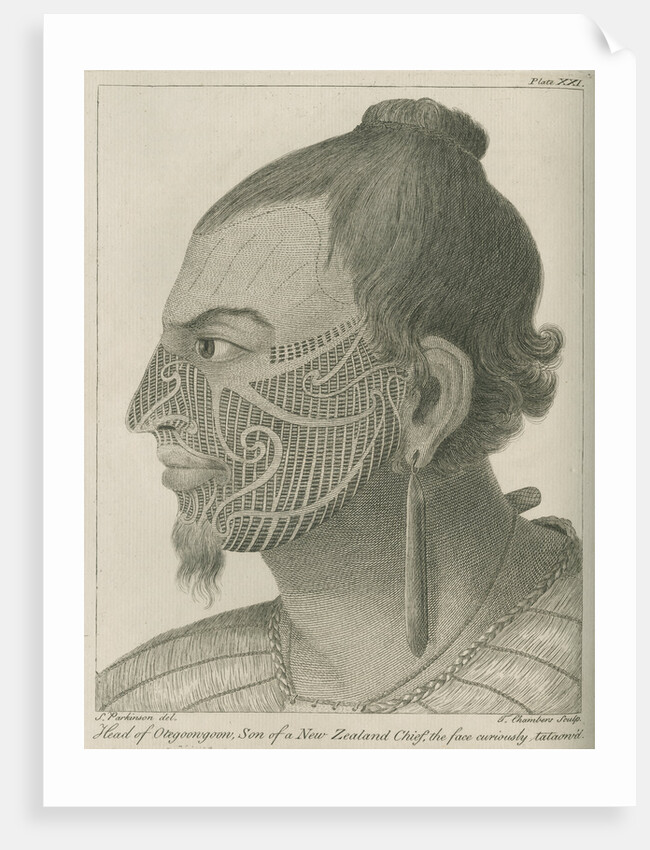 'Head of Otegoowgoow, Son of a New Zealand Chief...' by Thomas Chambers