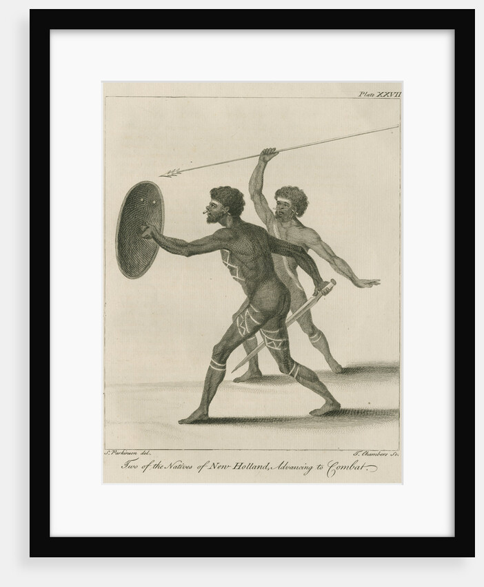 'Two of the Natives of New Holland, Advancing to Combat' by Thomas Chambers