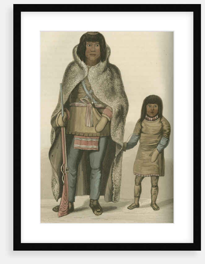 'Portrait of Akaitcho, and his son' by Edward Francis Finden