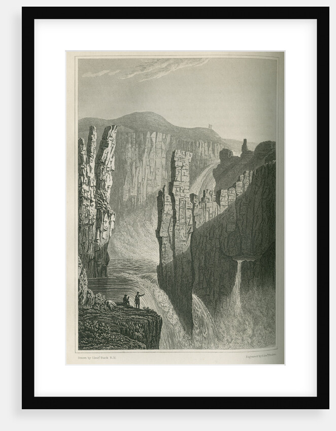 'The Falls of Wilberforce, estimated at 250 feet high' by Edward Francis Finden