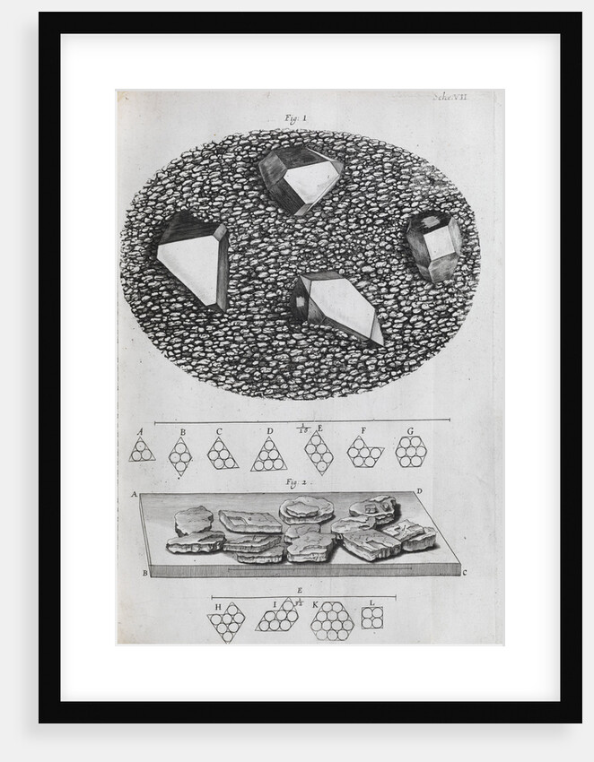 Microscopic views of crystals by Robert Hooke