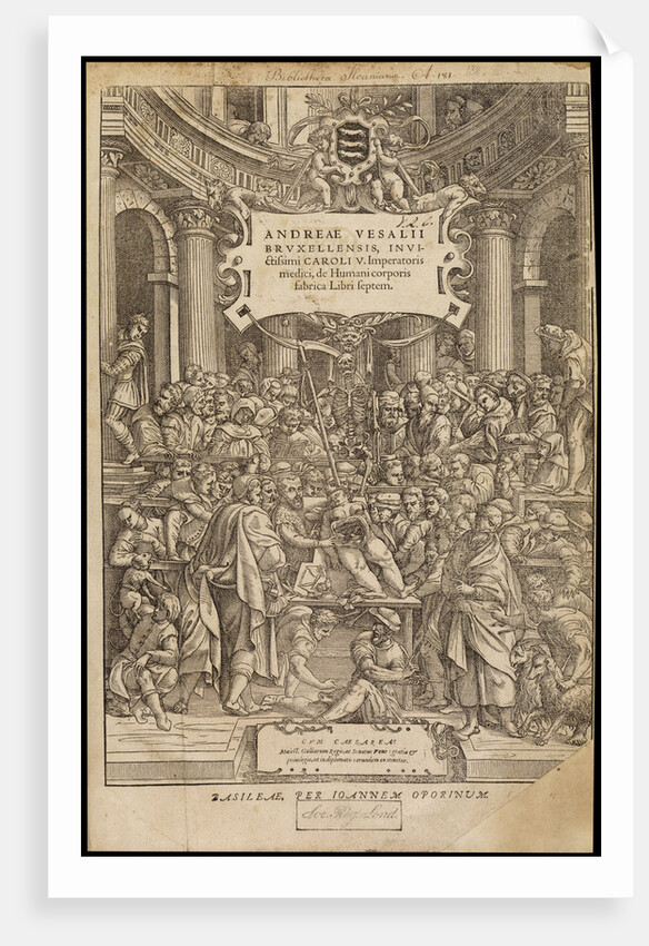 Title page of 'De humani corporis fabrica' by Studio of Titian