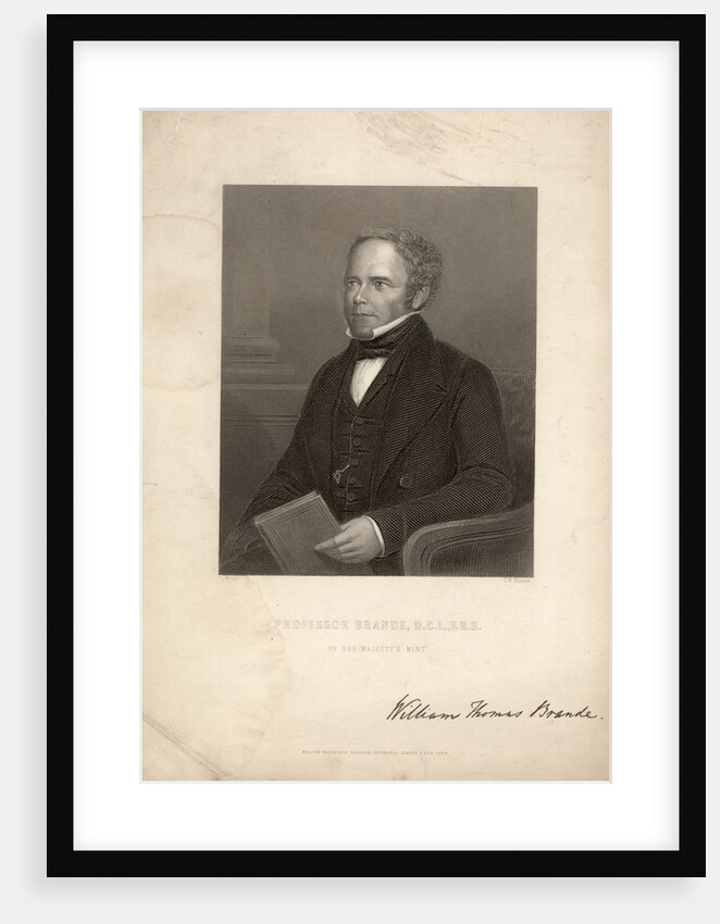 Portrait of William Thomas Brande (1788-1866) by Charles William Sharpe