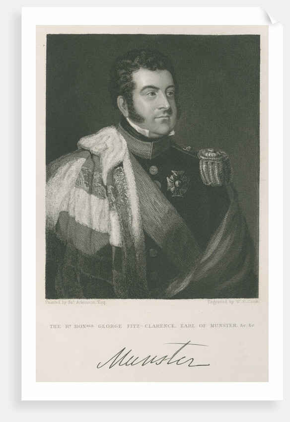 Portrait of George Augustus Frederick FitzClarence, 1st Earl of Munster (1794-1842) by W H Cook