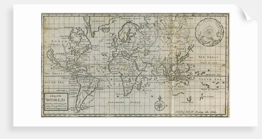 Map of William Dampier's circumnavigation of the world, 1703 by Anonymous