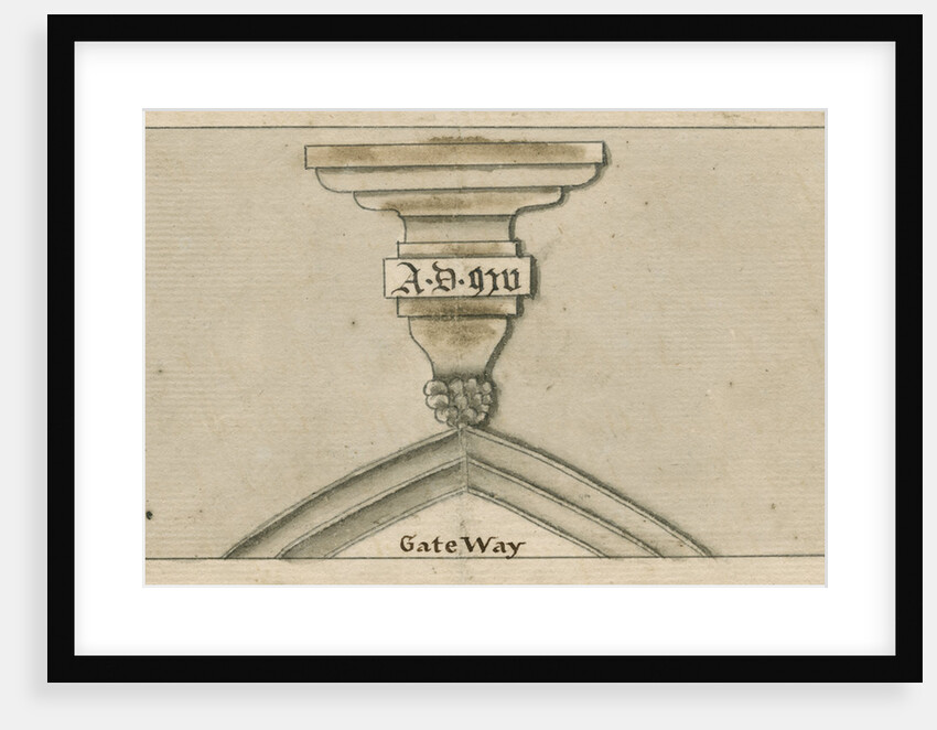 Date inscription on a gateway in Worcester by John Cope