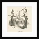 Glassworkers pressing glass by unknown