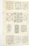 Twelve figures showing nodal lines on vibrating plates by Mary Tomlinson
