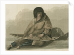 'Green Stockings mending a snow shoe' by Edward Francis Finden