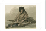 'Green Stockings mending a snow shoe' by Edward Francis Finden