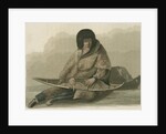 'Green Stockings mending a snow shoe' by Edward Francis Finden