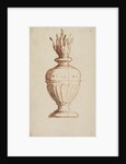 Architectural vase with flames by Anonymous