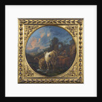 Rustic landscape with shepherd and animals by Philipp Peter Roos