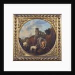 Rustic landscape with shepherd and animals by Philipp Peter Roos