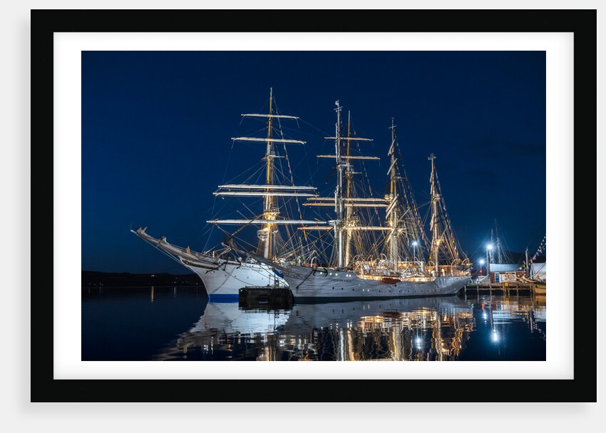 Two ships in the nighttime by Richard Sibley