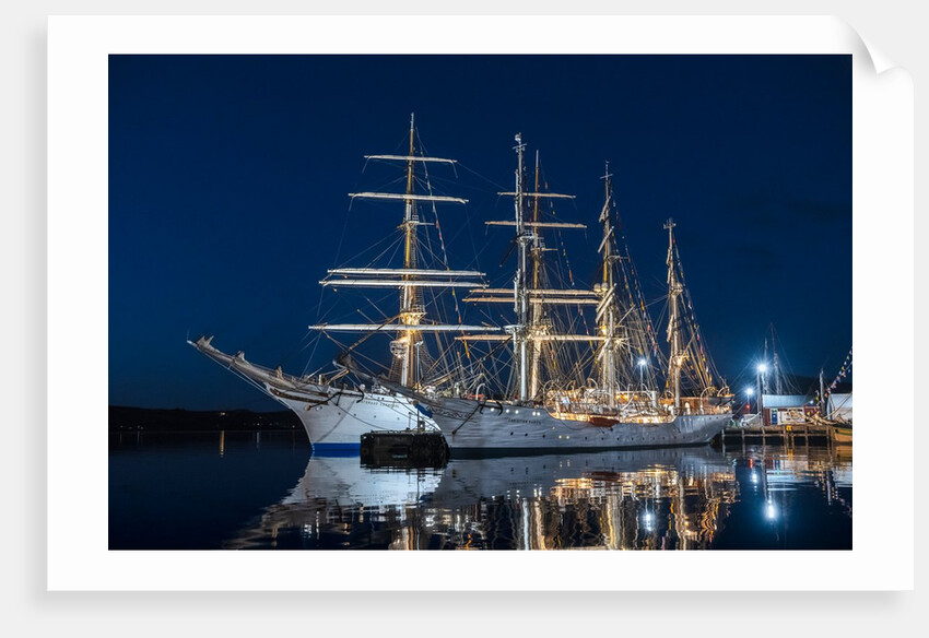 Two ships in the nighttime by Richard Sibley