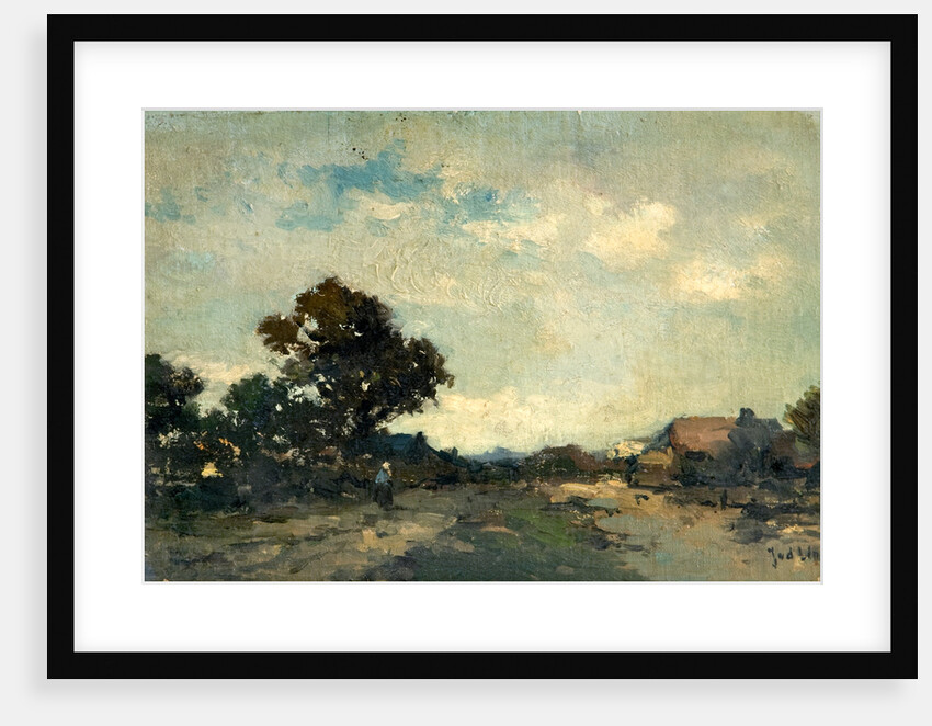 River with Cottage and Tree by Jan van der Linde