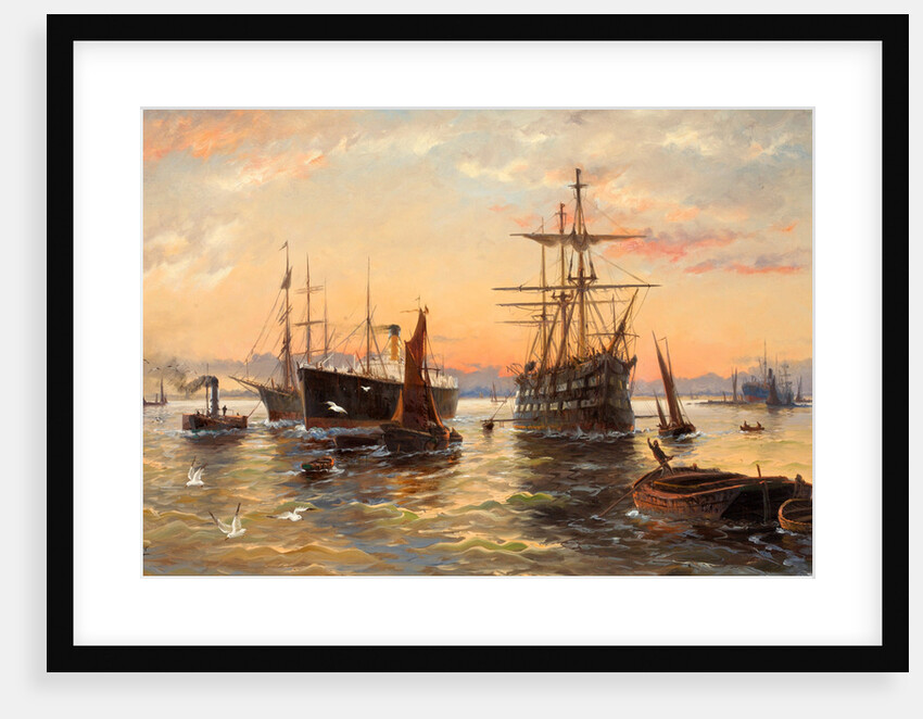 Shipping in the Thames Estuary by Edwin Fletcher