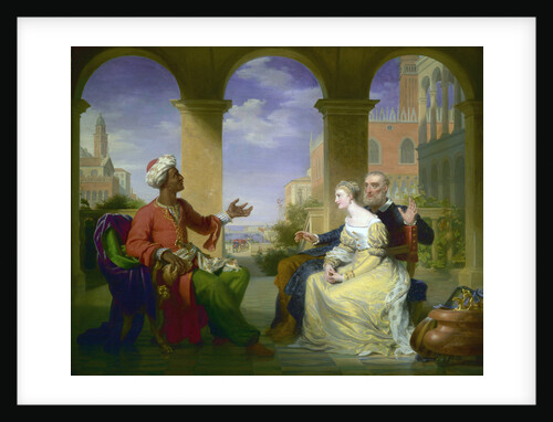 Othello relating the story of is life to Brabantio and Desdemona by Henri Jean-Baptist Victoire Fradelle