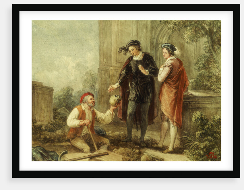 Hamlet, Act V, Sc. i, Churchyard, Hamlet, Horatio and Clown by John Massey Wright