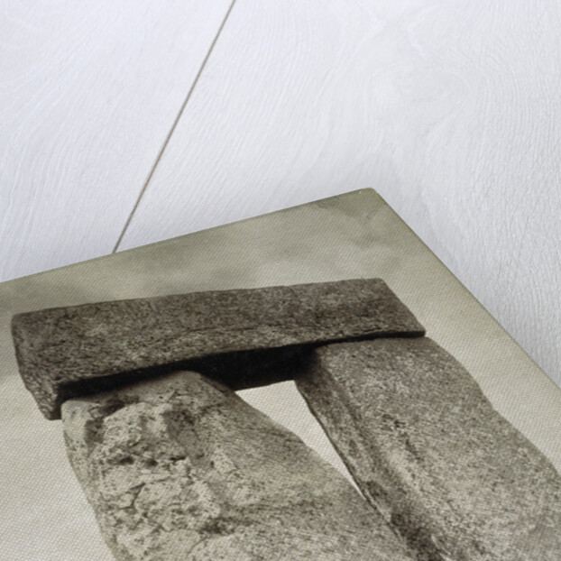 A shepherd posing at Stonehenge on Salisbury Plain by Anonymous