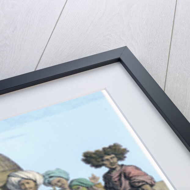 Archaeologist Bernardino Drovetti measuring a colossal head in the Egyptian desert by G Engelmann