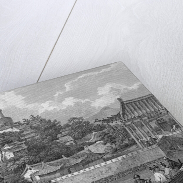 Detail of a view of the gardens of the Imperial Palace by Samuel Smith