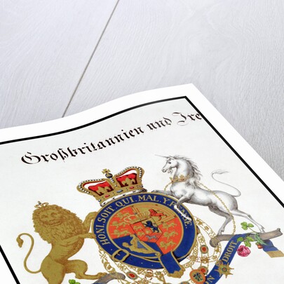 Crest of the King of the United Kingdom of Great Britain and Ireland and Hanover by Anonymous