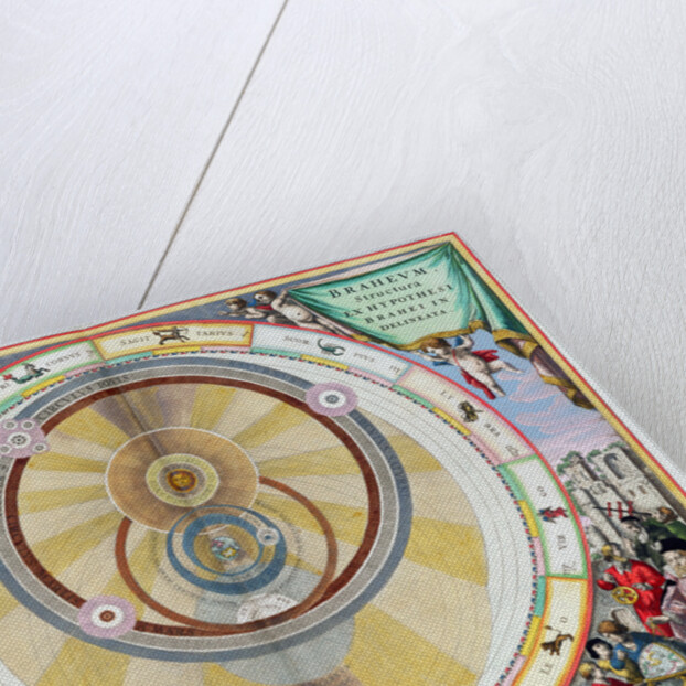 Map showing Tycho Brahe's system of planetary orbits by Andreas Cellarius