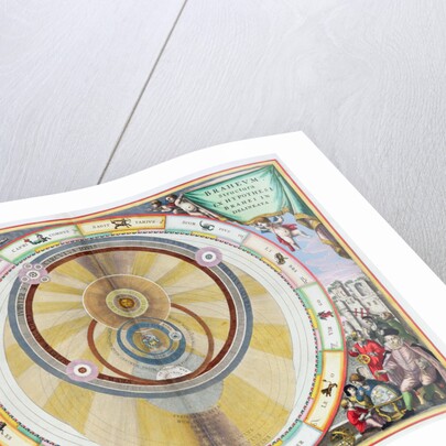 Map showing Tycho Brahe's system of planetary orbits by Andreas Cellarius