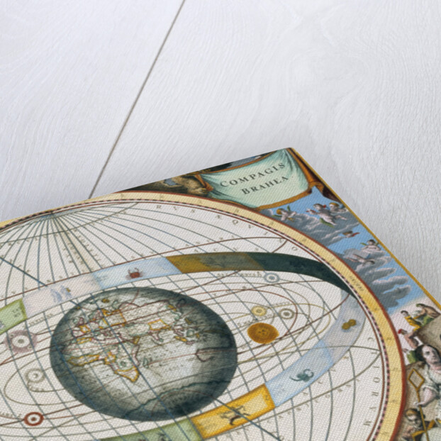 Map showing Tycho Brahe's system of planetary orbits around the Earth by Andreas Cellarius