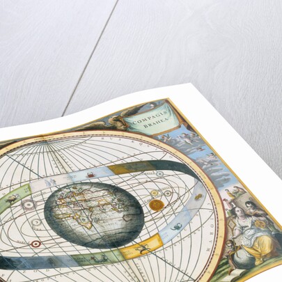 Map showing Tycho Brahe's system of planetary orbits around the Earth by Andreas Cellarius
