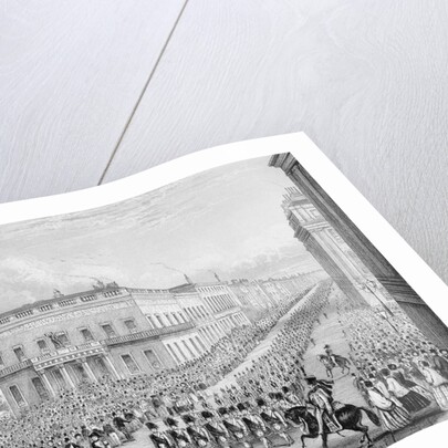 Wellington's funeral procession passing the Senior United Service Club by Thomas Hosmer Shepherd