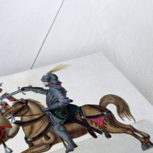 Three knights jousting at a tournament by Friedrich Martin von Reibisch