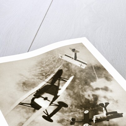 Dogfight between British and German aircraft by Anonymous