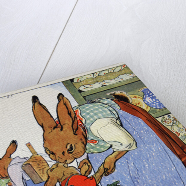 Mother kissing her son goodbye as he heads to school by Fritz Kock-Gotha