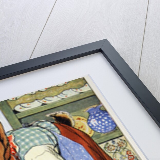 Mother kissing her son goodbye as he heads to school by Fritz Kock-Gotha