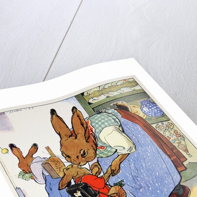 Mother kissing her son goodbye as he heads to school by Fritz Kock-Gotha