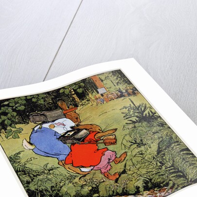 Jumping a stream on the way to school by Fritz Kock-Gotha