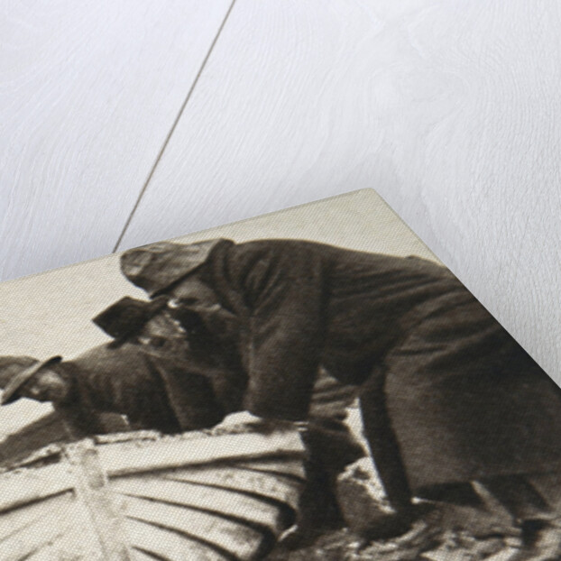 Hauling one of the 'Lusitania's' lifeboats onto the beach by Clarke & Hyde