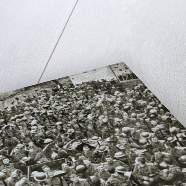 The Loyal North Lancashire Regiment parading for the trenches by Anonymous