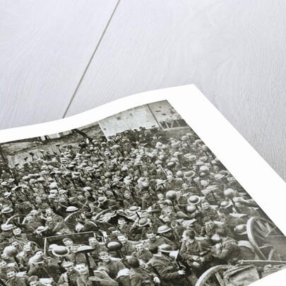 The Loyal North Lancashire Regiment parading for the trenches by Anonymous