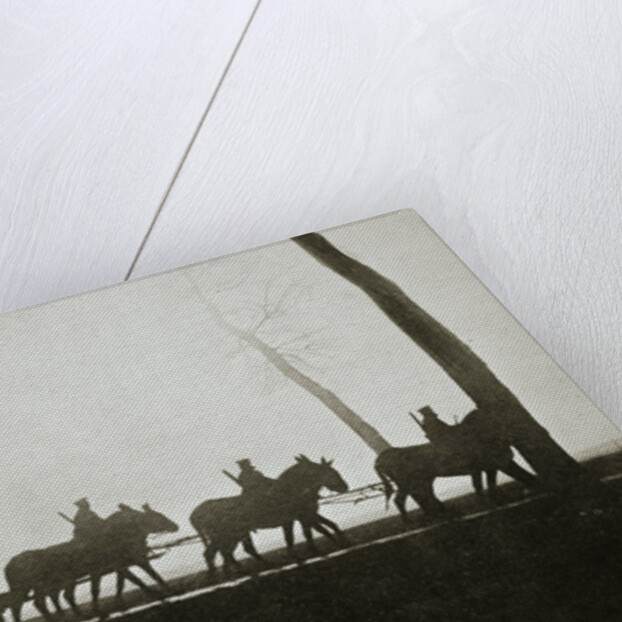 French troops on the road to the trenches by Anonymous