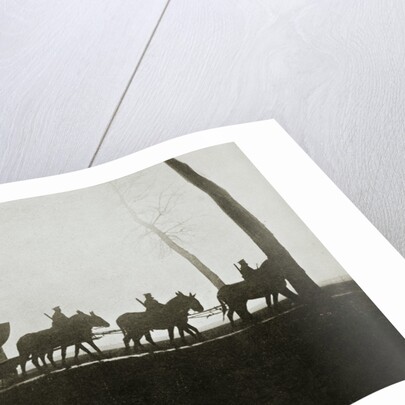 French troops on the road to the trenches by Anonymous