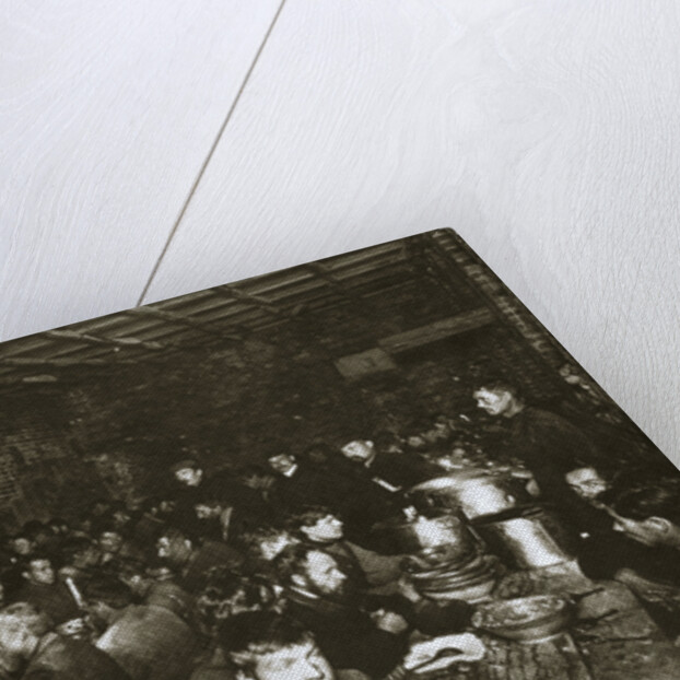 Russian manual labourers eating a meal by Anonymous